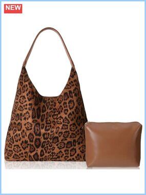Large Suede Hobo Tote Bag with Leather Makeup Bag Set
